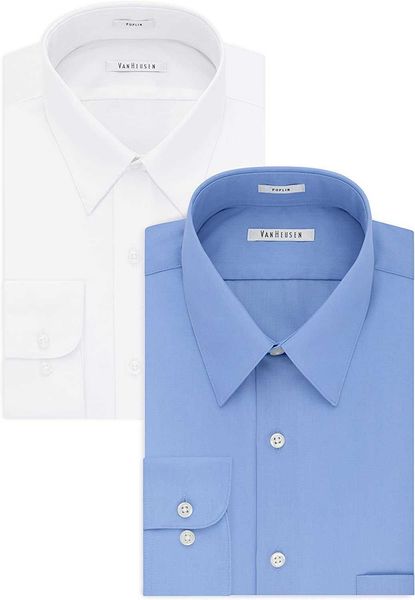 

regular van heusen men's formal shirt fit poplin solid ou92, White;black