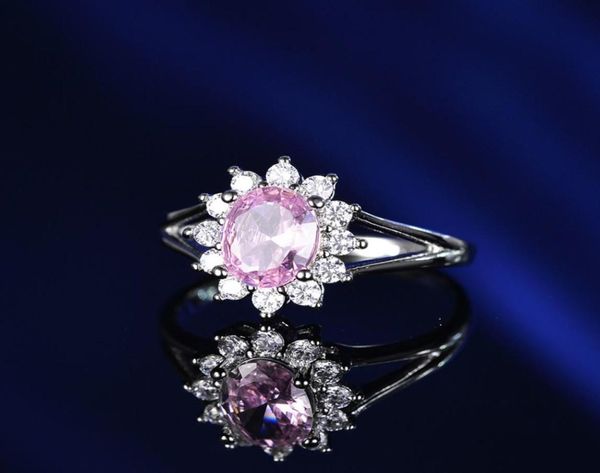 

simple oval hollow simulation pink tourmaline color treasure ring female fashion closed ring8691236, Golden;silver