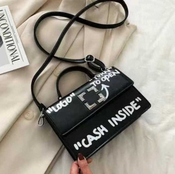 

fashion women's hand luxury bag evening bags offs brand designers graffiti handbag letter backpack classic one shoulder purse ladies ha, Black;red