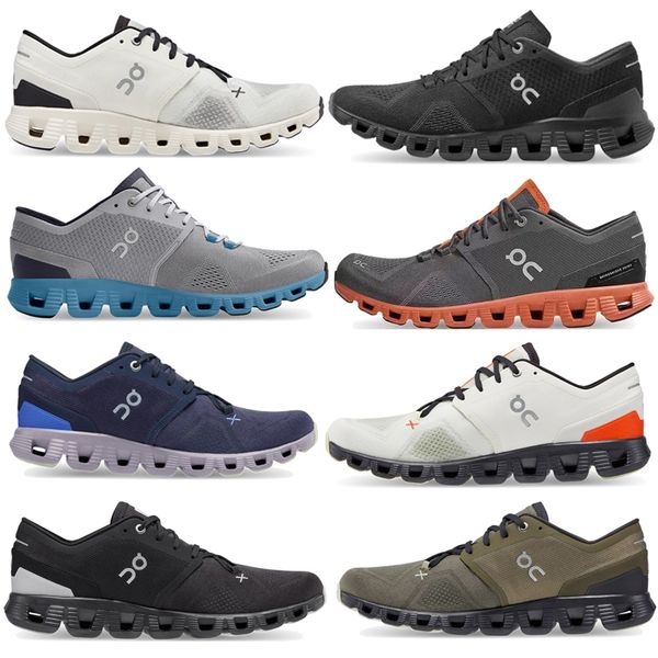 

outdoor running shoes on cloud x mens womens designer swiss engineering black white rust red breathable sports trainers lace-up jogging trai
