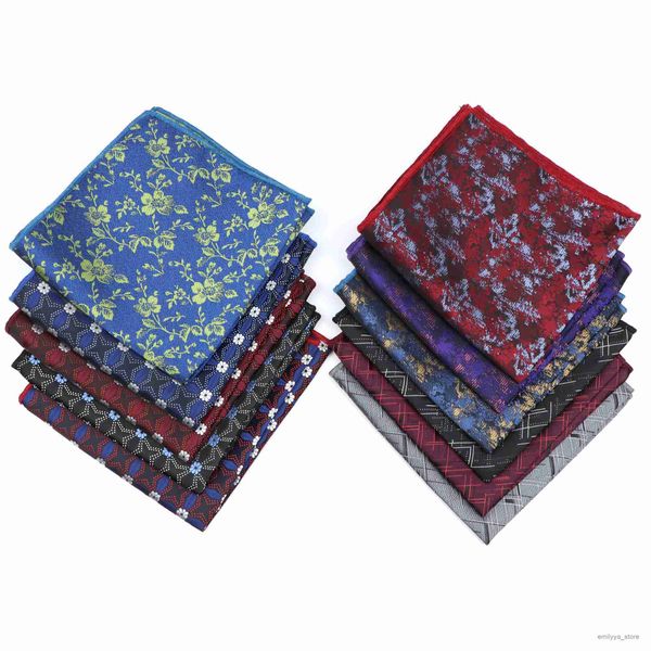 

2pcs handkerchiefs new fashion pocket square blue red dot handkerchief 22*22cm floral paisley hanky suit men's business wedding suit ac, Blue;white