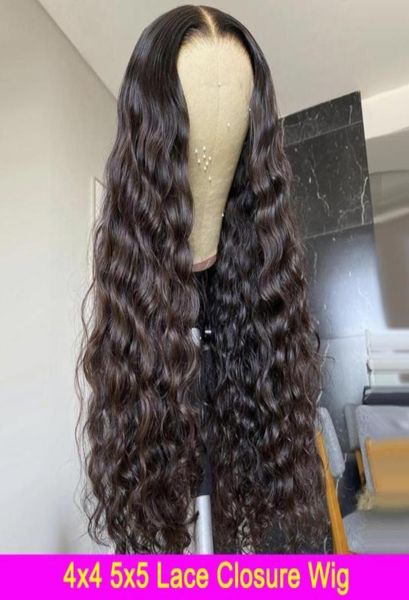 

hair bulks brazilian loose deep wave human for women 180 28 inch 4x4 5x5 lace closure wavy8781695, Black