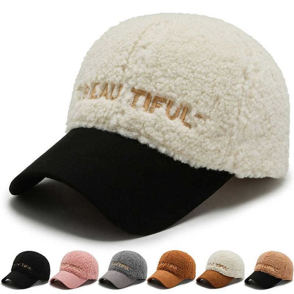

ball caps autumn winter warm baseball cap new fashion men women teddy velvet keep warm snapback ins popular cute plush hat gorras ep0423 aa2, Blue;gray