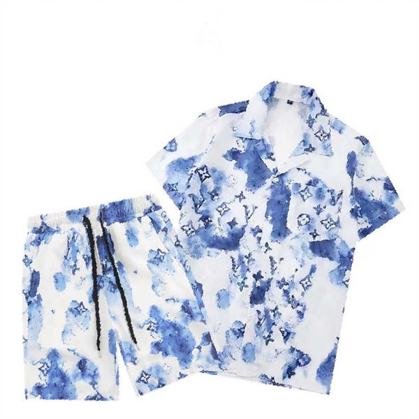 

casablanca shirt men's printed beach suit sober dream island scenery color temperament satin short sleeve silk casual shirt size -3xl, Gray