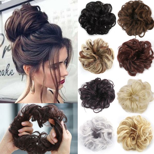 

9inch ball head elastic bud head curly hair bun many styles to choose from support customization, Black