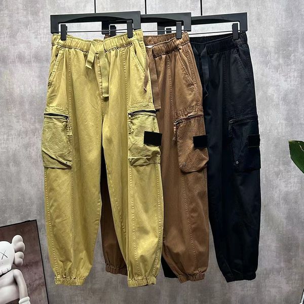 

men's pants cargo spring autumn military vintage washed side pockets leggings techwear streetwear casual straight trousers ma798 230517, Black