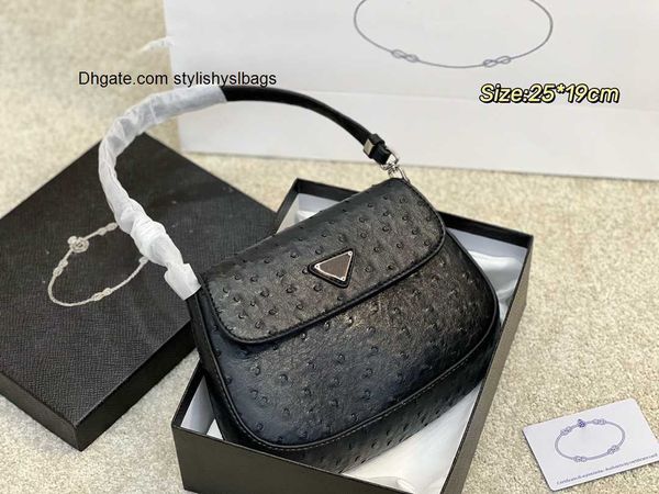 

totes designers tote purse luxury brand handbag message bags cluth classic ostrich genuine leather crossbody fashion hobo original box 18cm