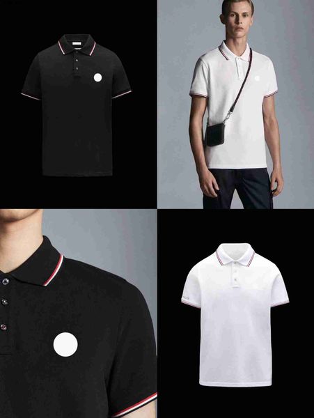 

men's polos designer mens basic business polos t shirt fashion france brand t-shirts embroidered armbands letter badges polo shirt shor, White;black