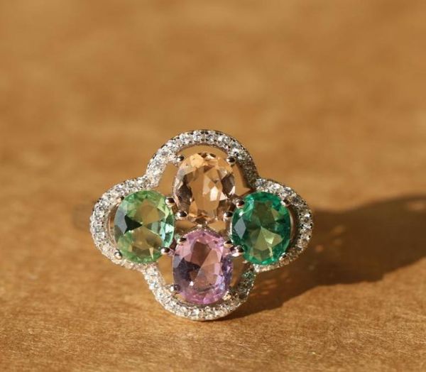 

fashion crystal sterling silver rings 2018 temperament fashion flower ring women cz zircon ring retro jewelry christmas gift6796905