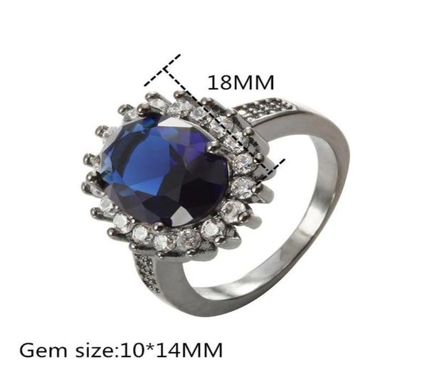 

fashionfashionable and unique luxury s925 silver ring women flower sea blue princess wedding wedding gift size 7897384752, Golden;silver