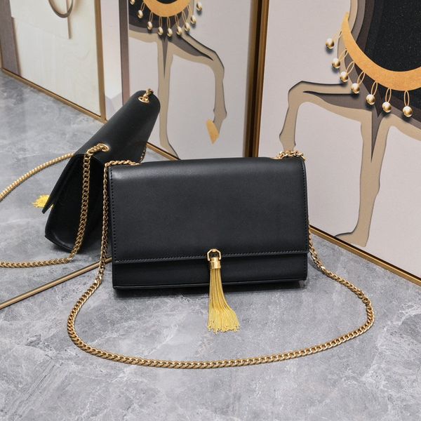

fashion designer tassel shoulder bags women handbags chain bag genuine leather
