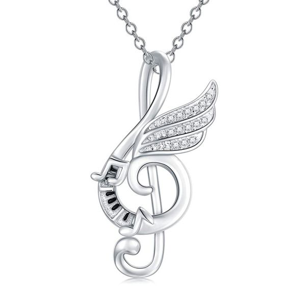 

9pcs personality musical note pendant necklace jewelry girl lady engagement party accessories, Silver
