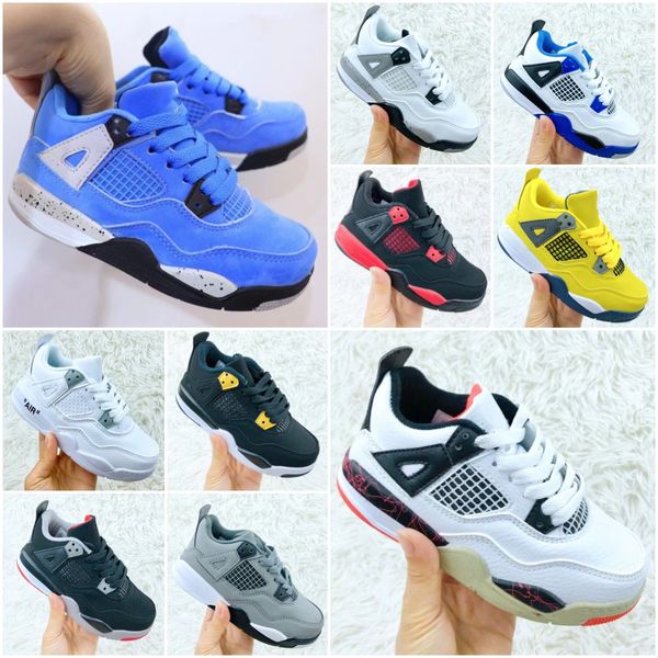

cherry kids basketball shoes 4s air jumpman 4 cool cement grey black cat concord bred pure violet midnight navy retro boys girls outdoor spo