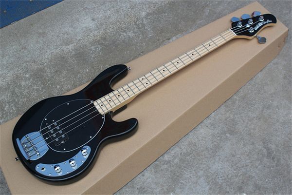 

4 strings black electric bass guitar ernie ball musicman music man sting ray maple & rosewood fingerboard