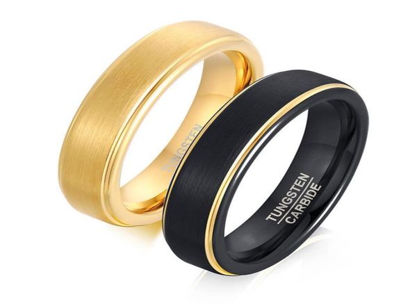 

modyle 2021 fashion cool punk 5mm black goldcolor tungsten carbide wedding ring for men and women1096223, Silver