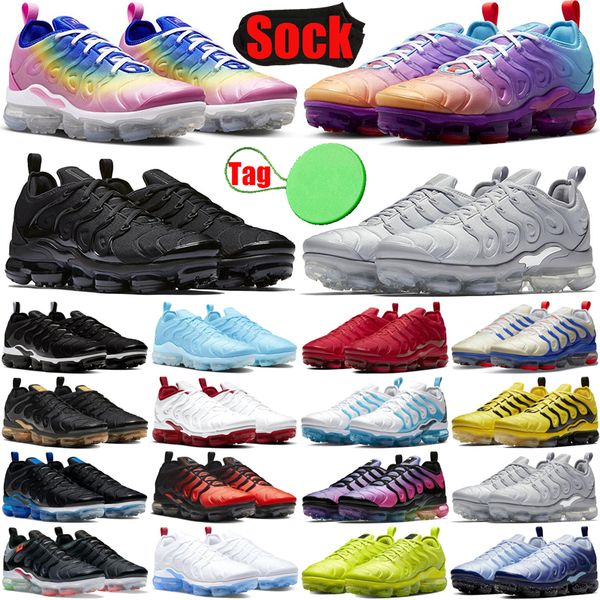 

tn plus tns men running shoes tnplus ultra triple black white multi gradient pink spell swingman cool grey university blue mens trainers spo, White;red