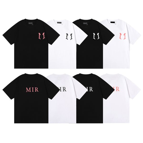 

am t shirt designer mens t shirt polo iri luxury high street european trend tshirt short sleeved men women pure cotton shirt round neck tee, White;black