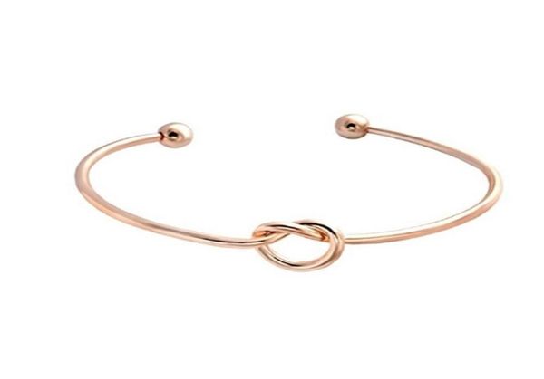 

rgem style plain alloy knot silver cuff bracelet for women6201827, White