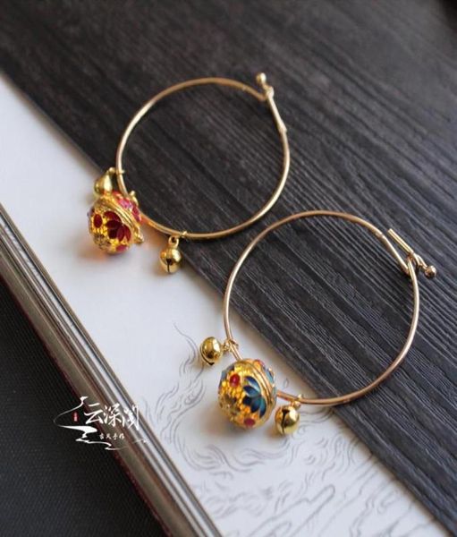

bracelet cloisonne maintains color chinese clothing accessories antique bell bangle7891015, Black