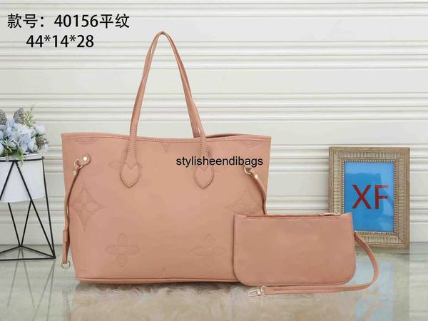 

totes luxury tote totes purse designer handbag message bags cluth brand crossbody pu leather #40156 embossed old flower with wallet 44cm wom