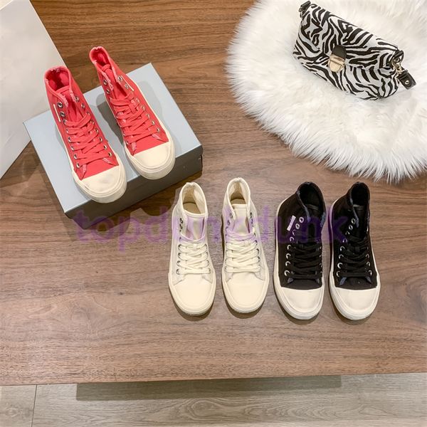 

paris high canvas sneaker casual shoes black red white womens sneakers