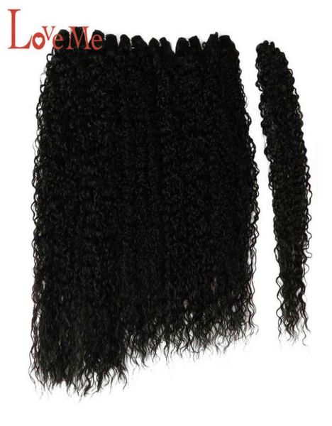 

love me afro kinky curly hair bundles 7pcspack 2226inch ombre nature black color synthetic hair weave bundles curly hair h2204294664463