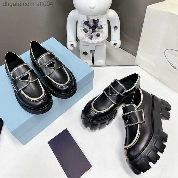 

black brushed leather monolith loafers shoes women increase platform sneakers chunky lug sole moccasins lady classic patent matte loafer oxf