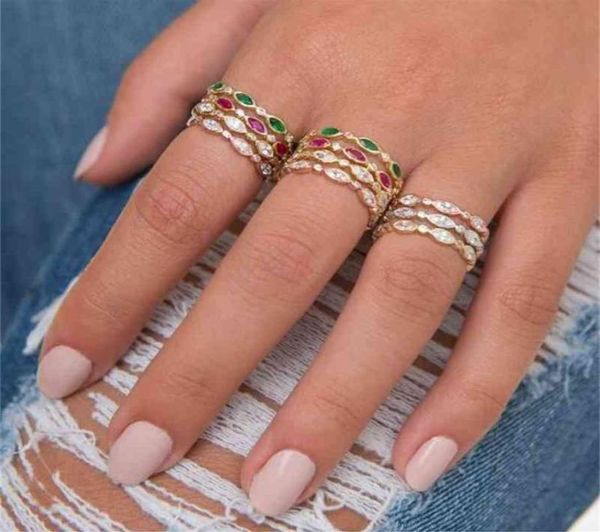 

fashion classical cz wedding ring rose gold color aaa cubic zirconia crystals rings whole9248257, Silver