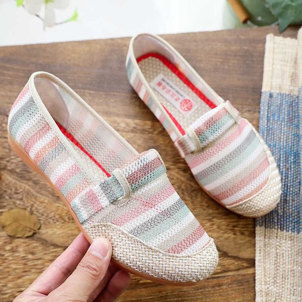 

spring/summer 2023 new old beijing cloth shoes, mesh shoes, women's anti slip single shoes, one step push 0517, Black