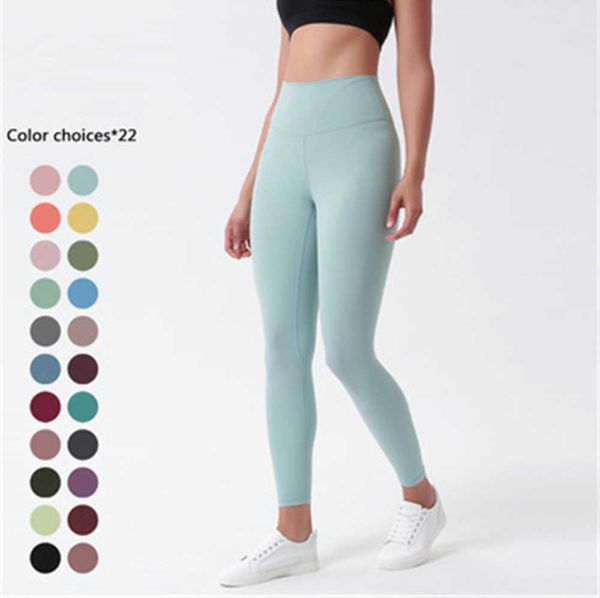 

yoga outfit lu womens leggings fitness pants high waist sports raising hips gym wear legging elastic sport tights workout breathable design, Black;white
