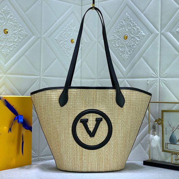 

tote bag women's designer shopping bag leather letter handbag large capacity braid shoulder messenger bag vintage purse fashion travel