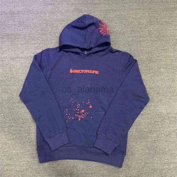 

men's hoodies sweatshirts print sp5der hoodie men women quality spider web pullover, Black