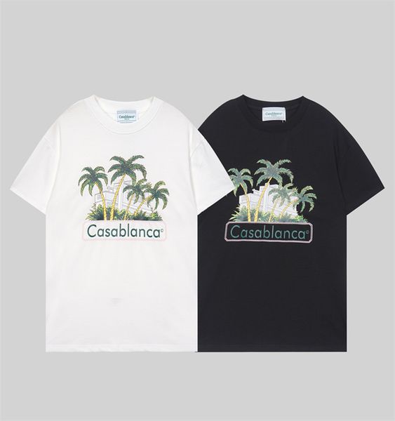 

designer mens casablanc t shirt summer style tshirts embroidery with letters printing loose tees trend short sleeve casual shirts oversized, White;black