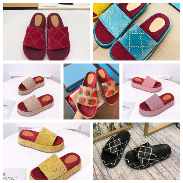 

designer sandals thick bottom slipper men women luxury slide flats thick bottom flip flops printed jelly rubber leather slippers 5cm high he, Black