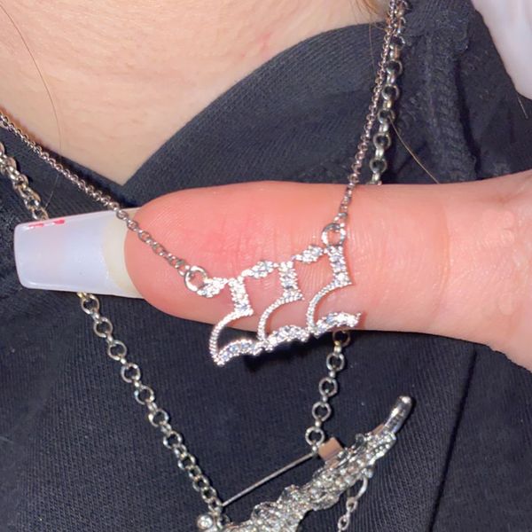

wedding jewelry sets angel nomor stainless steel zircon kalung 111 222 333 444 555 666 777 888 999 pesona liontin untuk wanita ulang tahun 2, Slivery;golden