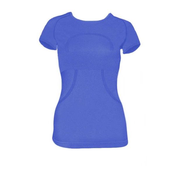 

yoga lulus lemons clothes sports fast-drying t-four round-necked high-stretch honeycomb yoga running plain-coloreds short-sleeved for women