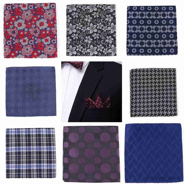 

2pcs handkerchiefs tailor smith men handkerchief luxury silk woven jacquard floral dot checked man pocket square business wedding hanky, Blue;white