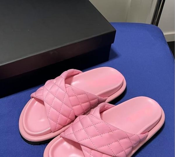 

designer slides mens women slippers summer sandals beach slide flat platform ladies sandali bathroom home shoes flip flops causal slipper 35, Black