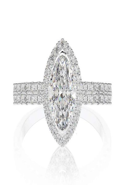 

hbp fashion shipai new style imitation luxury diamond horse eye 5 10mm group set zircon ring jewelry gift6755619, Silver