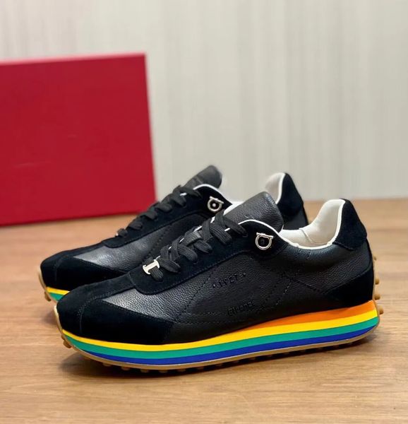 

perfect brand econyl taffeta sneakers shoes men chunky rubber soles men trainers mesh outdoor casual walking & runner sports, Black