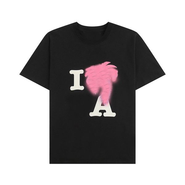 

23ss p a short sleeve print mens t shirts womens designer clothing fashion upside down neon tees pxp painted classic hurricane star sprayed, White;black