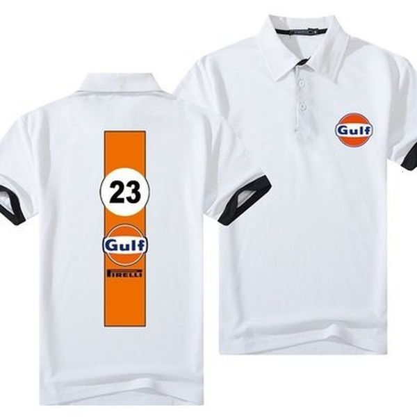 

men's polos summer men lapel gulf 23 polo fashion cotton tshirts casual breathable short sleeve 230517, White;black