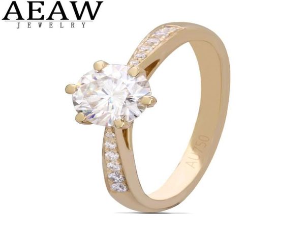 

aeaw 65mm 10ct round cut 10k 14k yellow gold moissanite ring half full eternity sizes original dazzling female jewelry y11281471194, Golden;silver