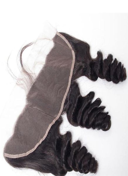 

malaysian human hair loose wave 13x4 lace frontal pre plucked loose wave 13 by 4 frontals closures natural color1298227, Black;brown