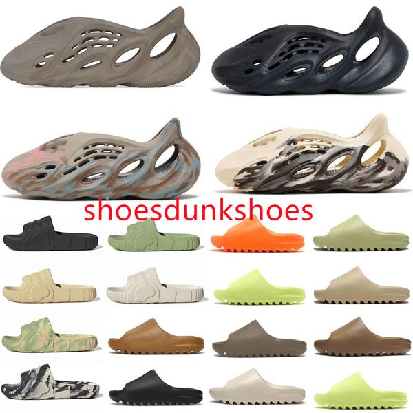 

designer slippers men woman slider foam runner vermillion mineral blue onyx pure sandals slide slipper ochre bone resin clog desert ararat r, Black