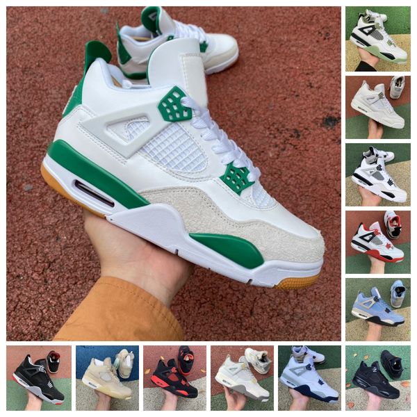 

retros 4 4s basketball shoes men women university blue military black canvas cat red thunder white oreo seafoam pine green pure money midnig