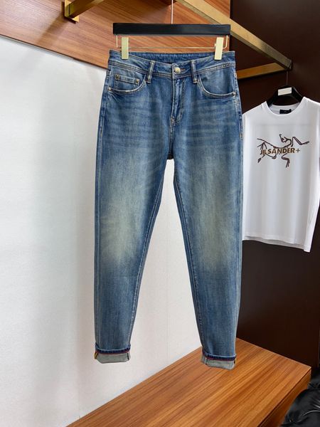 

gu2023g mens jeans designers luxury brand logo broken hole skinny jeans, Blue