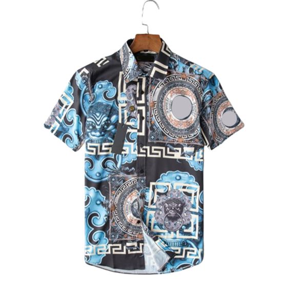 

mens designer luxury dress shirts silk shirt luxury clothes short sleeve letter clowers print casual summer collar mens mix colors size #001, White;black