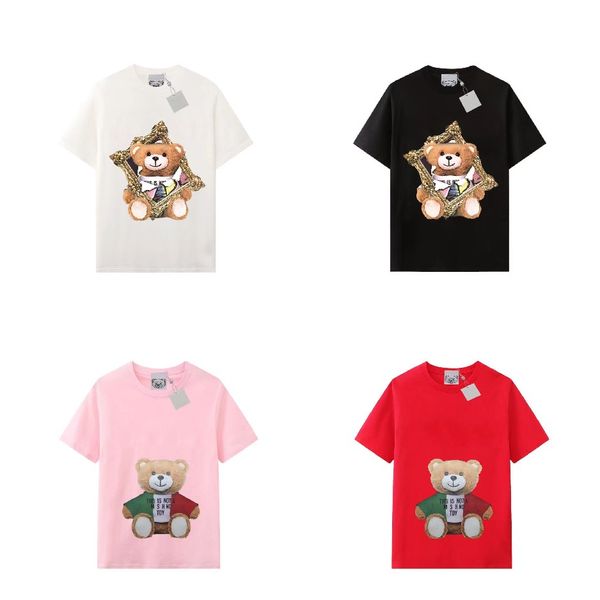 

women t shirt designer shirts teddy bear letter print t shirts fashion luxury summer short sleeve men clothes, White