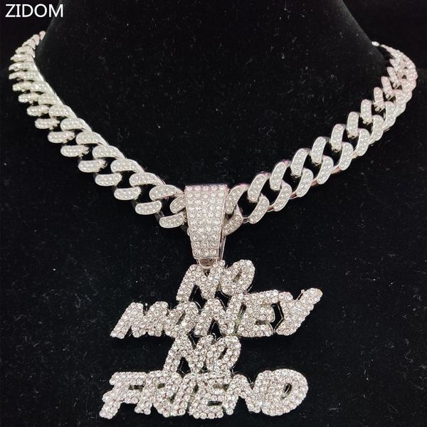 

wedding jewelry sets pria wanita hip hop tidak ada uang teman liontin kalung dengan 13mm rantai kuba hiphop es keluar bling mode perhiasan 2, Slivery;golden